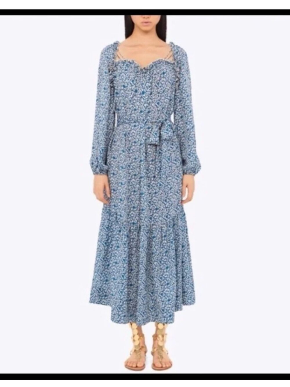 NWT Tory Burch Silk Georgette Maxi Dress, sz 4
